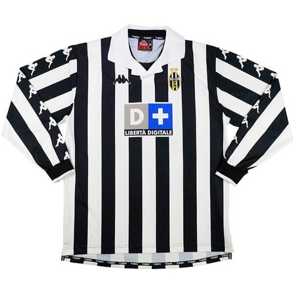 Maillot Football Juventus Domicile ML Retro 1999 2000 Noir Blanc